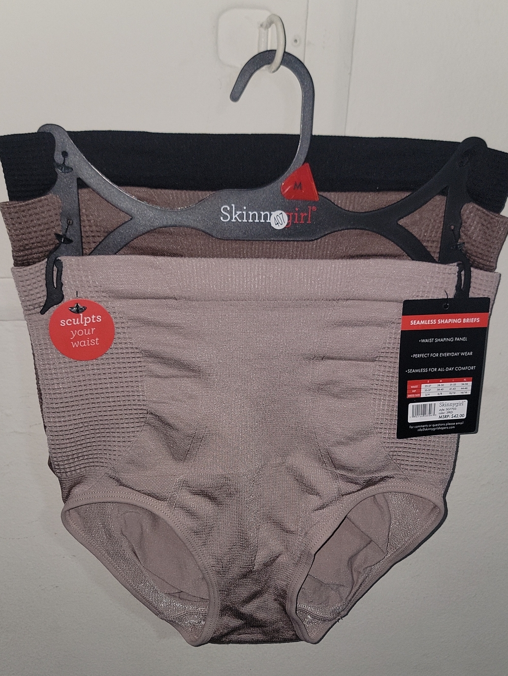 Skinnygirl Seamless Shaping Briefs (3-Pack) Size Medium